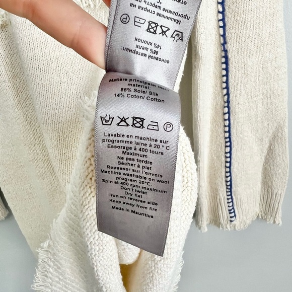 2023 Zadig & Voltaire Size S • Hilo Frayed Trim Silk Blend Knit Mini Dress Cover - Picture 5 of 6